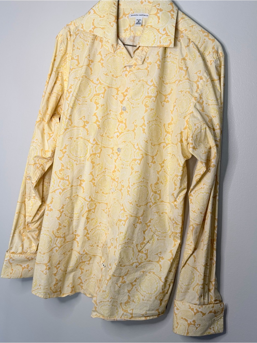 Banana Republic Yellow Paisley Dress Shirt